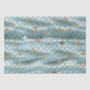Aqua Gold Glitter Mermaid Tissue Paper