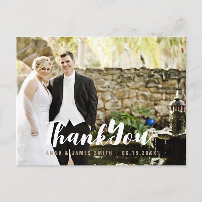 Aqua Gold Glitter Pineapple Thank You Card (Front)