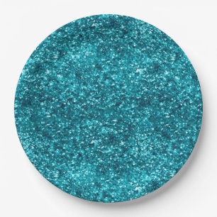 Aqua Gold Glitzy Glitter (Mermaid inspired) Paper Plates