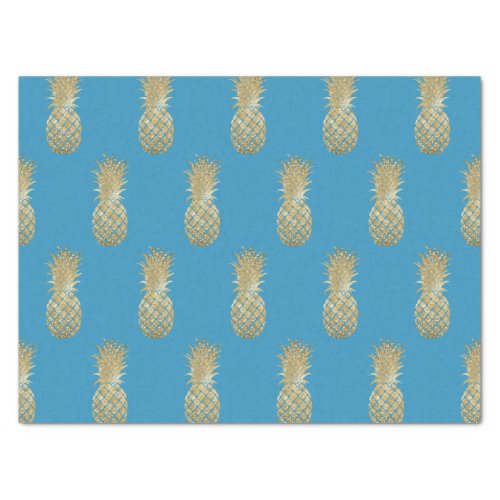 Aqua Gold Glitzy Pineapple Tissue Paper