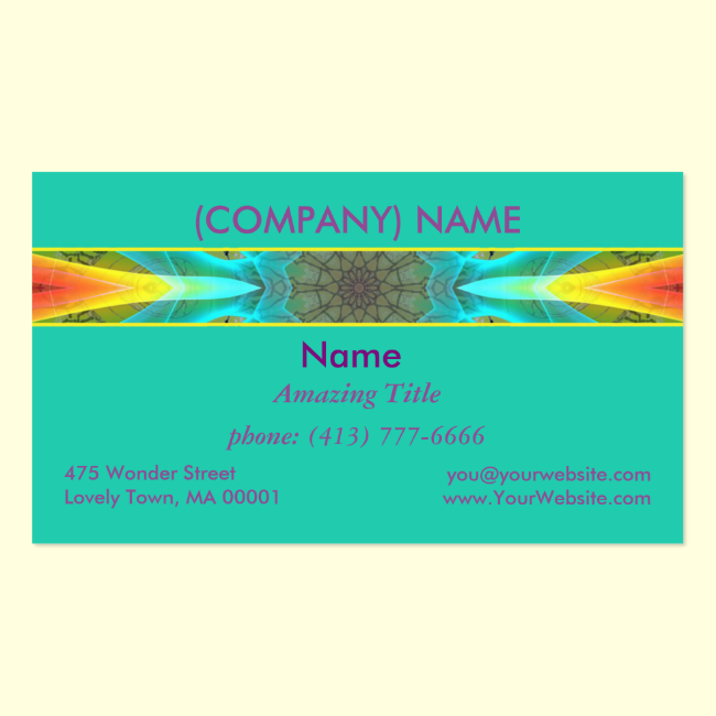 Aqua Gold Joy to the World Mandala Abstract Double-Sided Standard Business Cards (Pack Of 100)