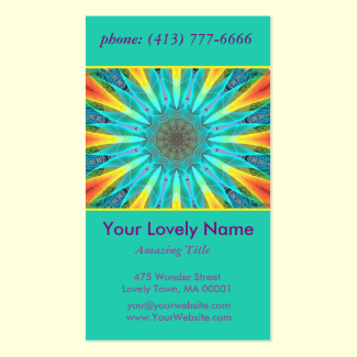 Aqua Gold Joy to the World Mandala Modern Double-Sided Standard Business Cards (Pack Of 100)