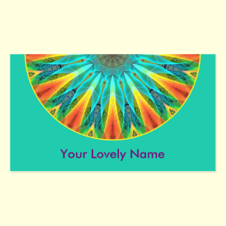 Aqua Gold Joy to the World Mandala Modern Double-Sided Standard Business Cards (Pack Of 100)