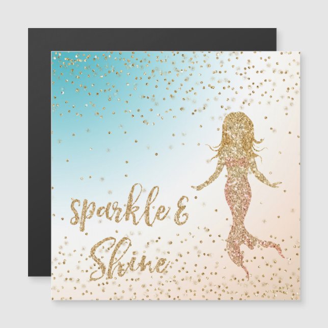 Aqua Gold Mermaid Sparkle Glitter Confetti       (Front/Back)