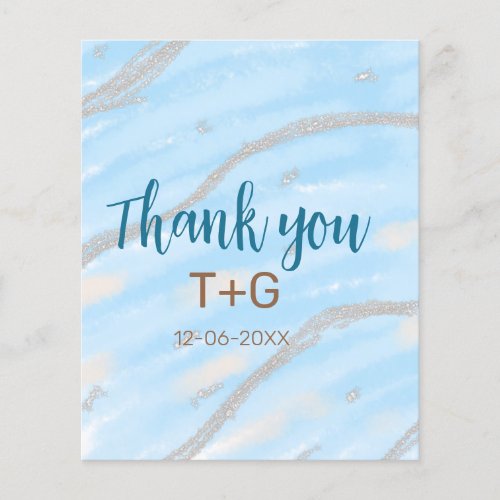 Aqua gold thank you add couple name date year text