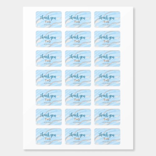 Aqua gold thank you add couple name date year text matchboxes