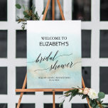 Aqua Gold Watercolor Beach Bridal Shower Welcome Foam Board<br><div class="desc">This aqua and gold watercolor beach bridal shower welcome foam board sign is perfect for a tropical wedding shower. The simple and modern design features stunning turquoise, teal and light blue watercolor with a soft gold sparkle reminiscent of the sand and sea. It's paired with gorgeous elegant calligraphy. Customize the...</div>