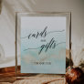 Aqua & Gold Watercolor Beach Cards and Gifts Sign