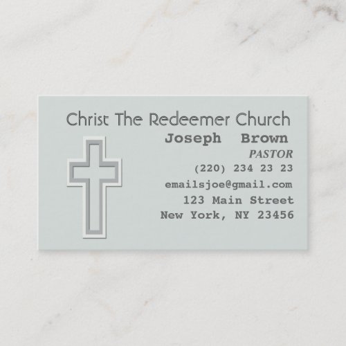 Aqua Graphic Christian Cross Business Card