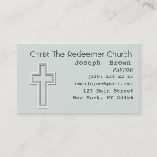 Customizable Aqua Graphic Christian Cross Business Card