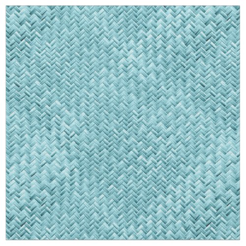 Aqua Graphic Geometric Basket Weave Pattern Fabric