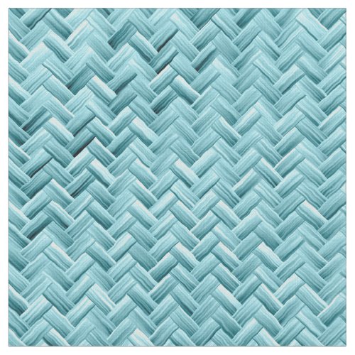 Aqua Graphic Geometric Basket Weave Pattern Fabric