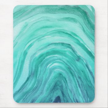 Aqua Green Agate Ii Watercolor Pattern Mouse Pad by blueskywhimsy at Zazzle