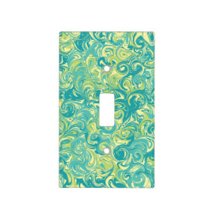 Aqua, Green, and Yellow Marble Swirl Lightswitch Light Switch Cover