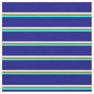 Aqua, Green, Bisque, and Blue Pattern Fabric