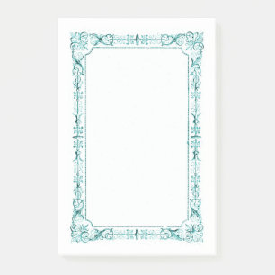 Aqua Green Fancy Frame Post-it Notes