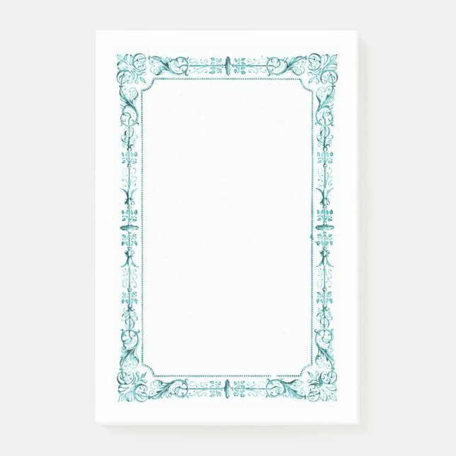 Aqua Green Fancy Frame Post-it Notes (Front)