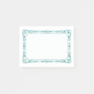 Aqua Green Fancy Frame Post-it Notes