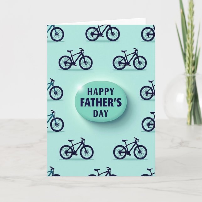 Aqua Green Fathers Day Card (Front)
