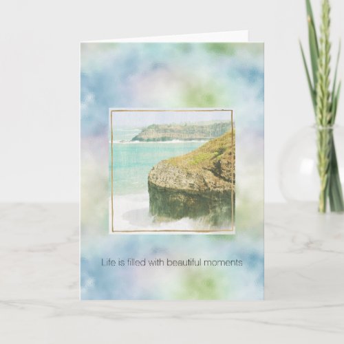 Aqua Green Kauai Hawaii Ocean Cliffs Card