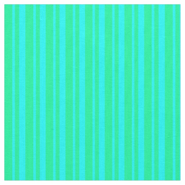 Aqua & Green Lines Fabric (Close Up)