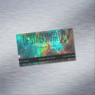 Aqua Green Metaphysical Business Card Magnet