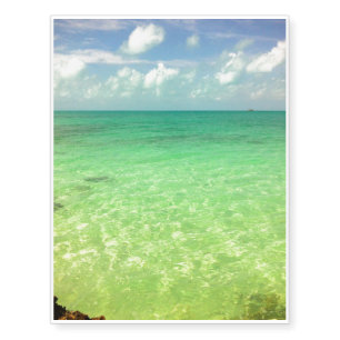 Aqua Green Ocean   Turks and Caicos Photo Temporary Tattoos