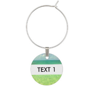 Aqua Green Ocean   Turks and Caicos Photo Wine Glass Charm