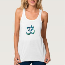 Aqua & Green Om Symbol Flowy Yoga Tank Top