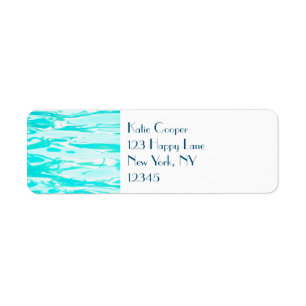 Aqua Green Pool Water Abstract Background Label