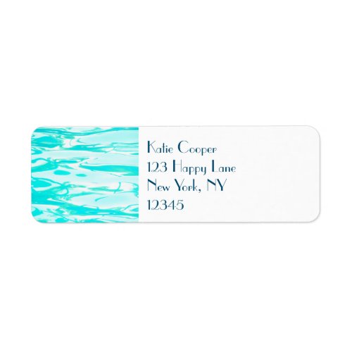 Aqua Green Pool Water Abstract Background Label