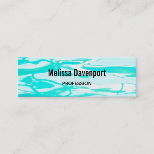 Aqua Green Pool Water Abstract Background Mini Business Card