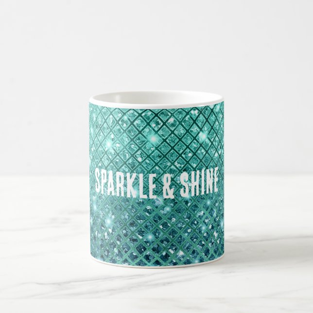 Aqua Green Sparkle Coffee Mug (Center)