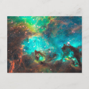 Aqua Green Star Cluster Celestial Postcard