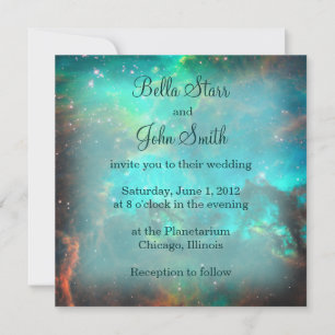 Aqua Green Star Cluster Invitation