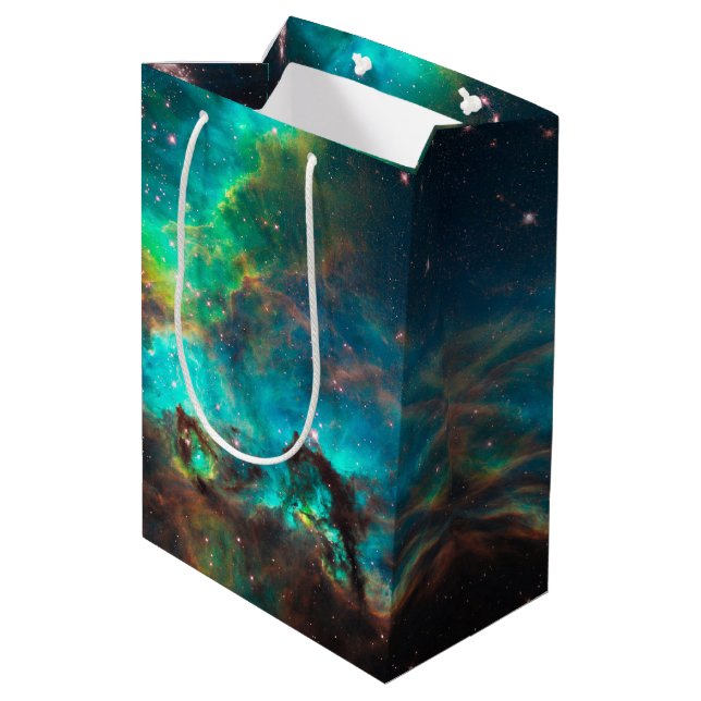Aqua Green Star Cluster NGC 2074 LMC Medium Gift Bag (Back Angled)