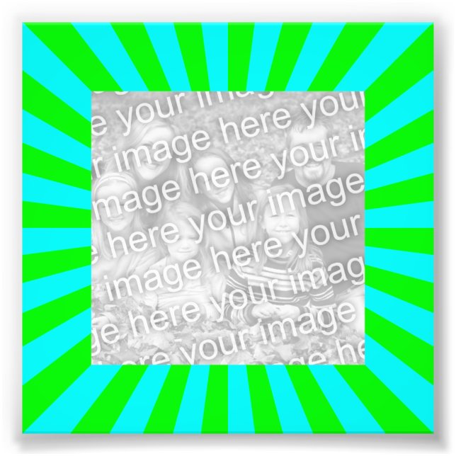 Aqua Green Starburst Frame Photo Print (Front)