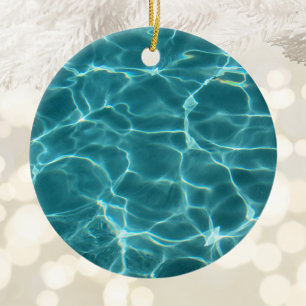 Aqua Green Swimming Pool Photo Ceramic Ornament