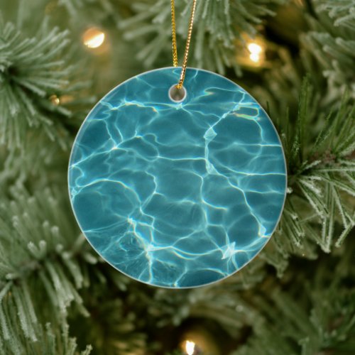 Aqua Green Swimming Pool Photo Ceramic Ornament