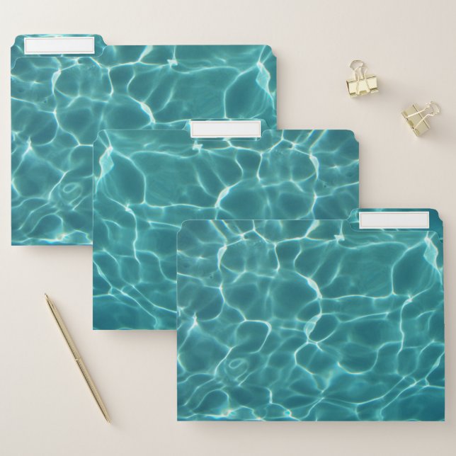 Aqua Green Swimming Pool Photo File Folder (Set)