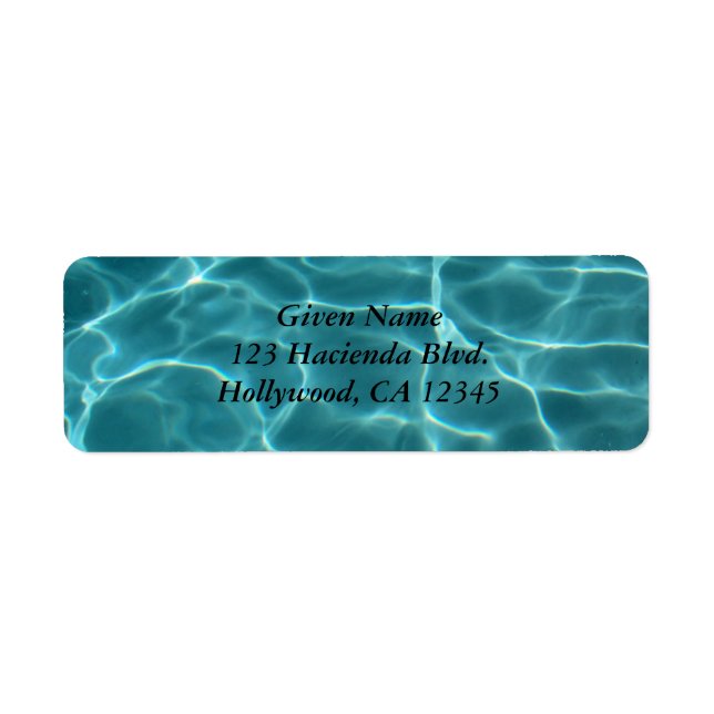 Aqua Green Swimming Pool Photo Label (Front)