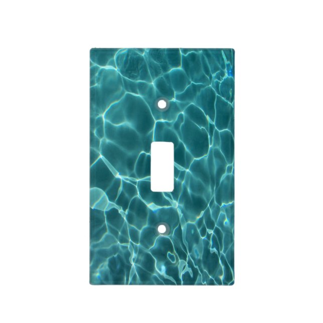 Aqua Green Swimming Pool Photo Light Switch Cover (Front)