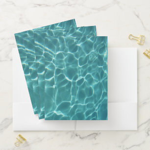 Aqua Green Swimming Pool Photo Pocket Folder