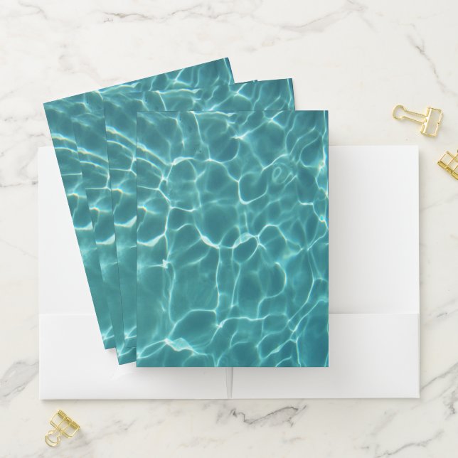 Aqua Green Swimming Pool Photo Pocket Folder (In Situ)