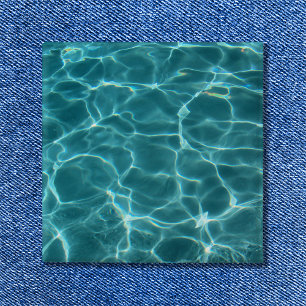 Aqua Green Swimming Pool Water Photo Pinback Button