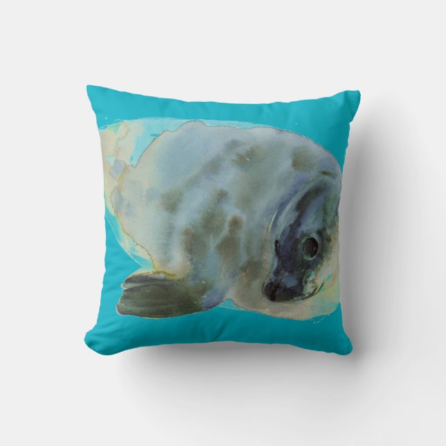 Aqua Green Throw Pillow (Front)