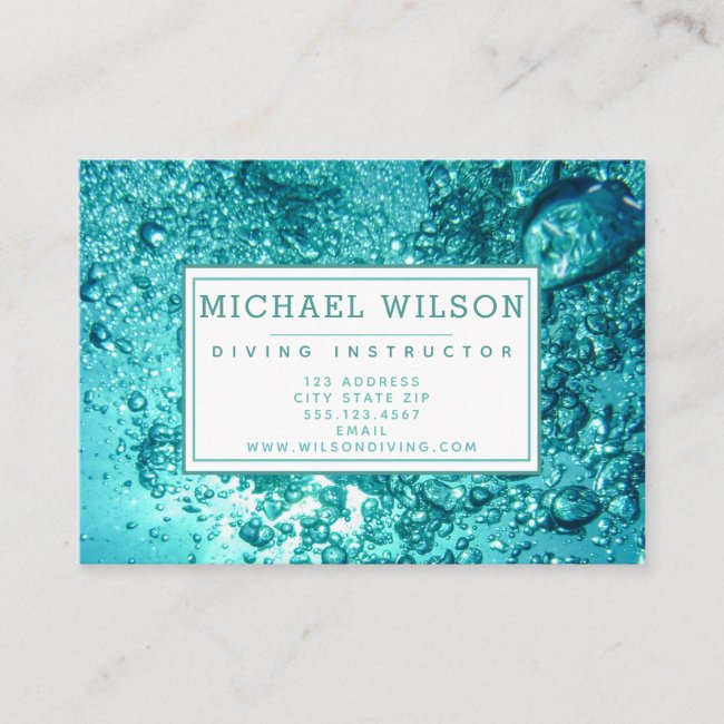 Aqua Green Water Bubbles - Scuba Diving Instructor