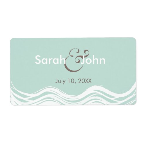 Aqua Green Watercolor Waves Save The Date Sticker