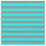 [ Thumbnail: Aqua & Grey Lines Pattern Fabric ]