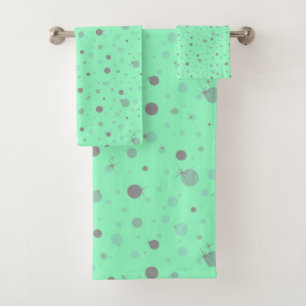 AQUA GREY SPLATTER CUSTOM TOWEL SET
